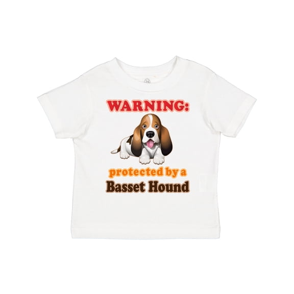 Inktastic Protected by a Basset Hound Funny Dog Boys or Girls Toddler T-Shirt