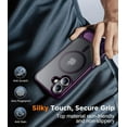 thumbnail image 5 of Magnetic Compatible with iPhone 16 Plus Case, [Built-in Invisible Kickstand][Compatible with MagSafe] [Military Grade Shockproof] Slim Translucent Matte Phone Case for iPhone 16 Plus 6.7" Purple, 5 of 7