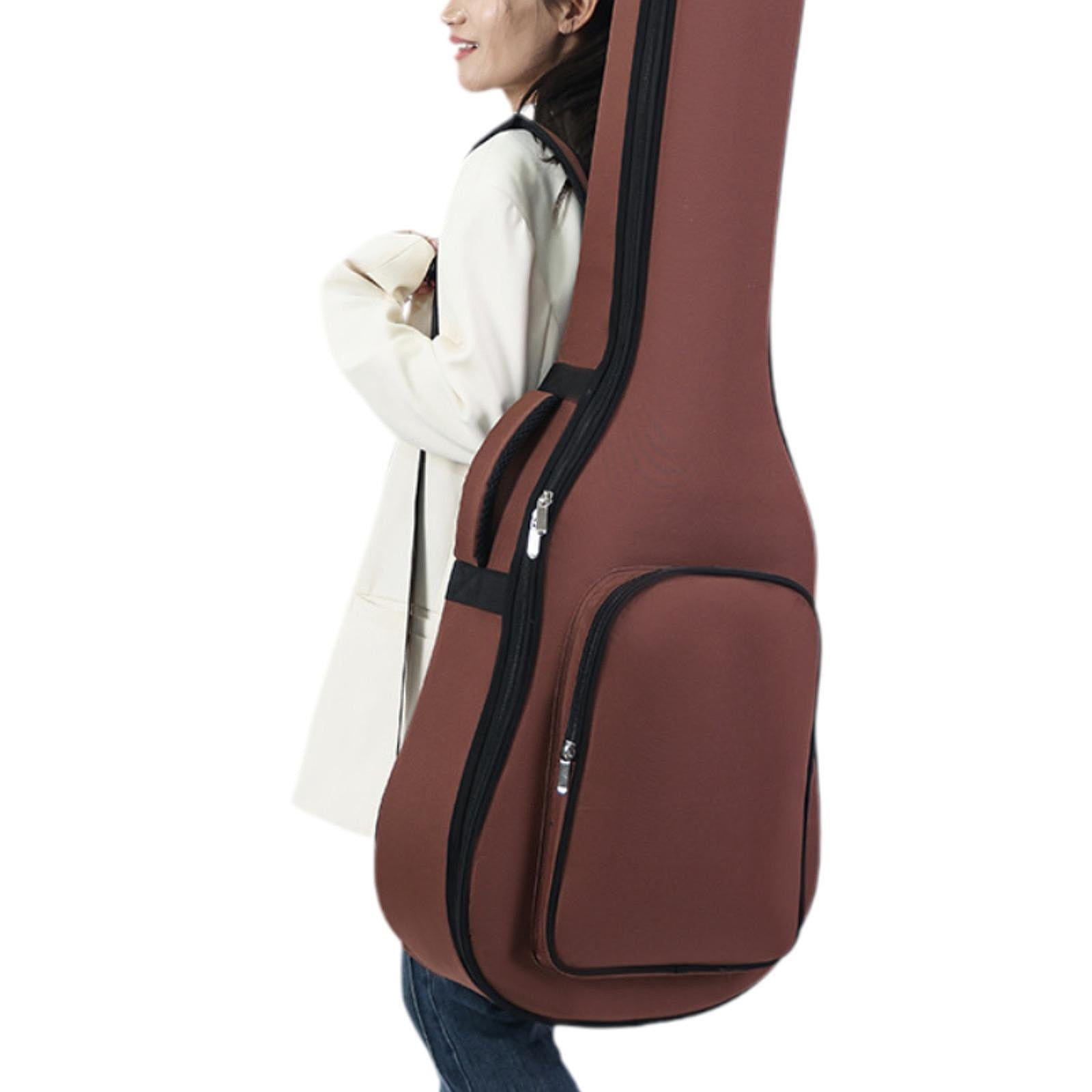 yotijay Electric Guitar Bag 40inch 41inch with Side Handle Thick Padding Travel Case Brown