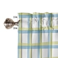 thumbnail image 5 of Tier Curtains 45 Inches Long, Turquoise Green Plaid, Window Treatment Curtain Drapes, Abstract Minimalistic Geometric Grid Small Curtain Drapes for Bathroom Laundry Room, 27.5"x45", 2 Panels, 5 of 7