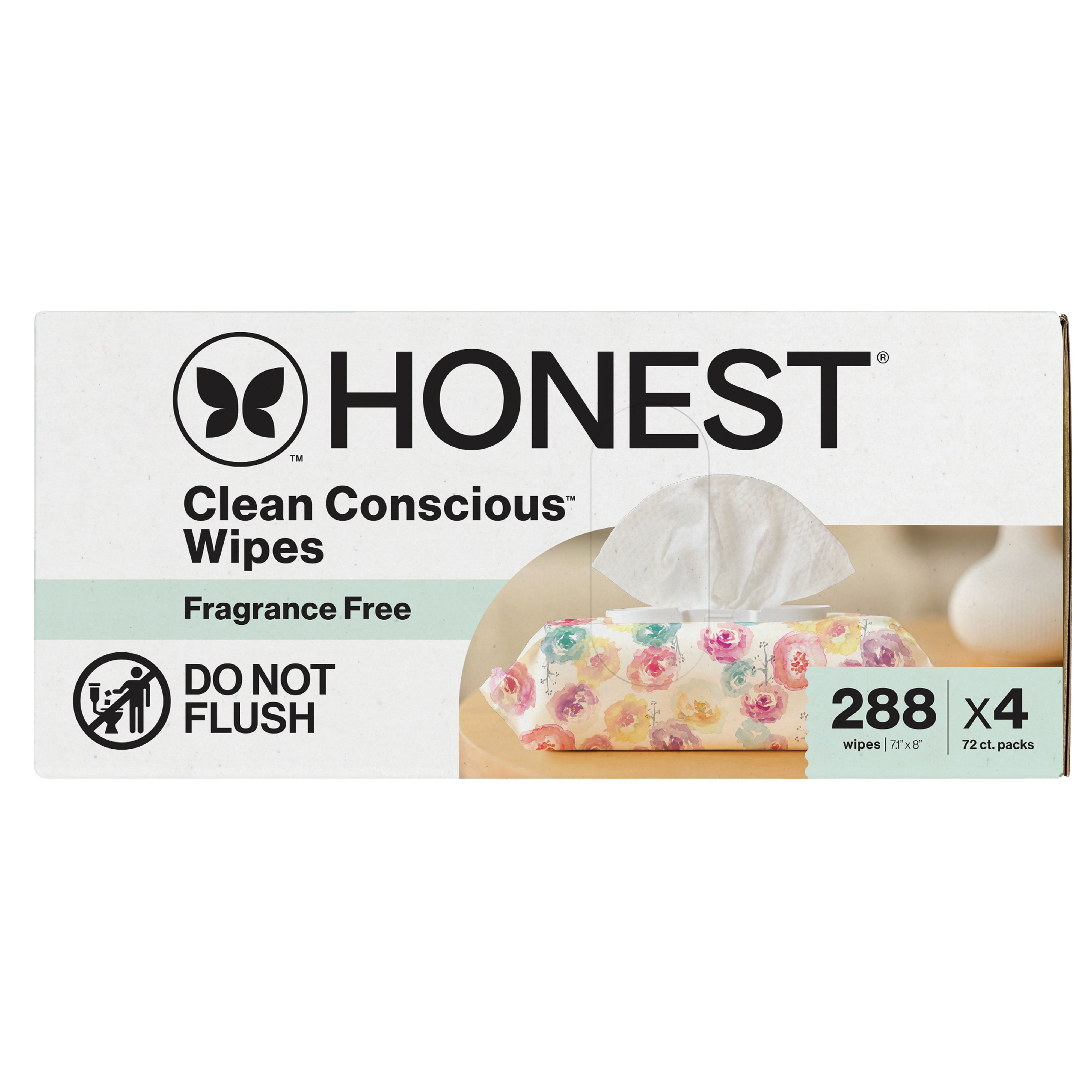 The Honest Company Clean Conscious Wipes, Rose Blossom, 288 Count