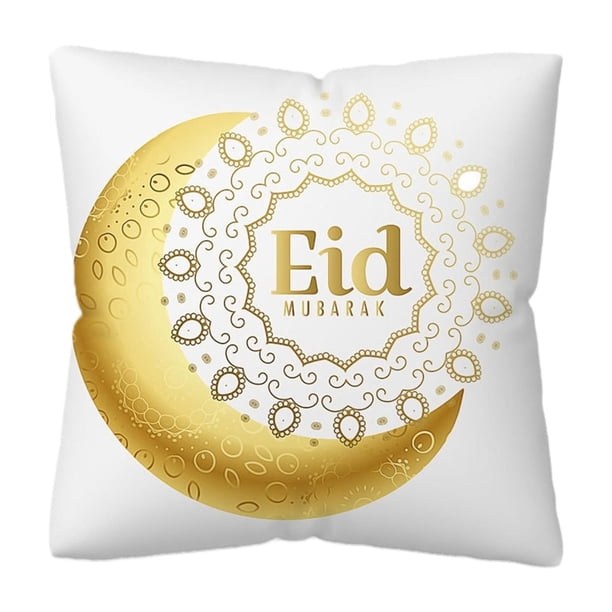Cubierta de almohada de Ramadán Case de almohada lavable Impresión decorativa Cubierta de cojín de cojín de eid para para celebrar el sofá Home Home Estilo a