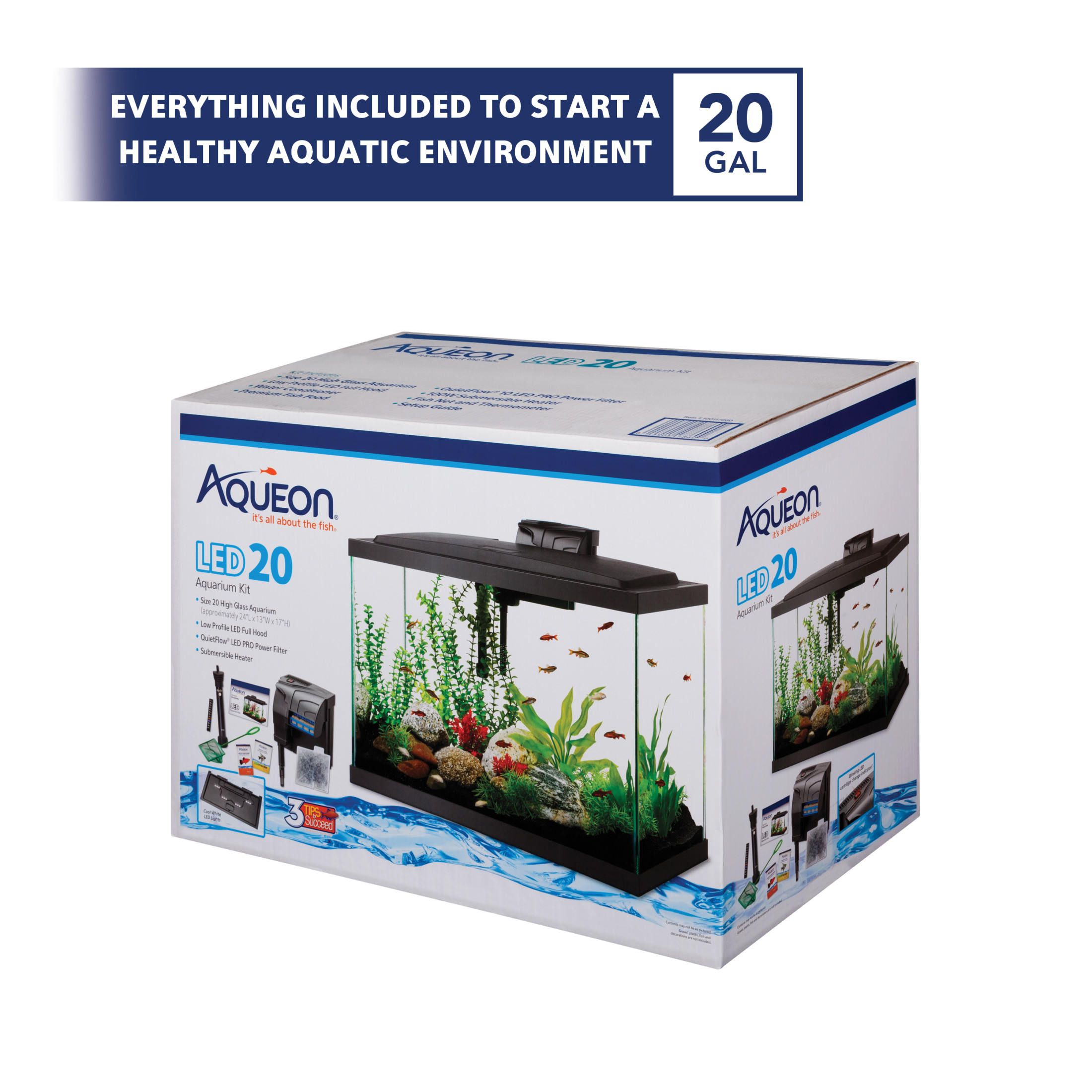 Aqueon 20 High Aquarium Starter Kit with LED Lighting photo 2