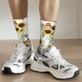 thumbnail image 4 of Uemuo Sunflowers Leaves And Birds Pattern Women's Crew Socks, Soft Durable Breathable Moisture-Wicking with Odor Control Cotton socks, 4 of 9