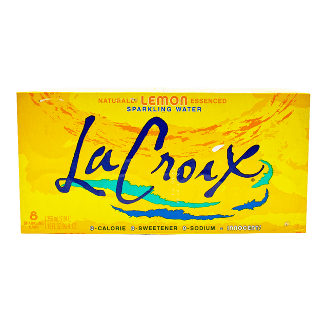 Agua gasificada La Croix Core sabor limón amarillo 8 latas de 355 ml c/u