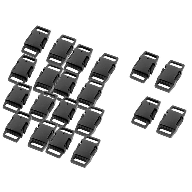 Unique Bargains Handbag Plastic Strap Double Side Quick Release Buckle Fastener Black 20 Pcs