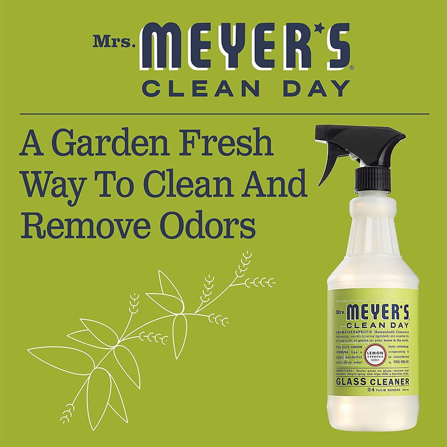 Mrs. Meyer's Clean Day Multi-Surface Everyday Cleaner, 473ml, Lemon Verbena, Multi surface spray removes stuck on dirt