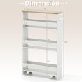 thumbnail image 2 of PetFurnishn Slim 4-Tier Rolling Utility Cart, Wooden Shelving Unit with Handle & Wheels, Ideal for Small Spaces, 2 of 10