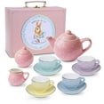 thumbnail image 1 of Jewelkeeper Porcelain Tea Set for Little Girls, Pastel Polka Dot, 13 Pieces, 1 of 4