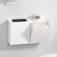 thumbnail image 2 of Wall-Hung Storage Box Bathroom Semi-Flip Paper Towel Garbage Bag, 2 of 5