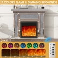 thumbnail image 3 of COSVALVE 1500W Mirrored Corner Electric Fireplace Freestanding Silver Firebox with 7 Colors 3D Realistic Flame, 3 of 8