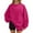Hot Pink, variant on Crew Neck Sweatshirts Women Plus Size Trendy Side Split Pullover Long Sleeve Loose Fit Casual Fashion Tops White XXL