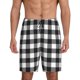thumbnail image 1 of Balery Black White Plaid Pantalones cortos de pijama de punto de algodón para hombre con cinturilla y bolsillos-Small, 1 of 6