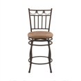 thumbnail image 2 of Linon Tabouret de Comptoir Pivotant en Métal Swag 24" Marron, 2 of 12