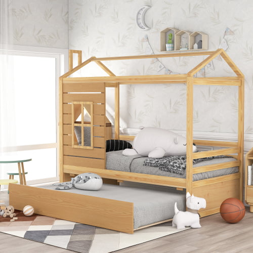 Daybed House Shaped Bed With Trundle, Room And Board Twin Bed With Trundle