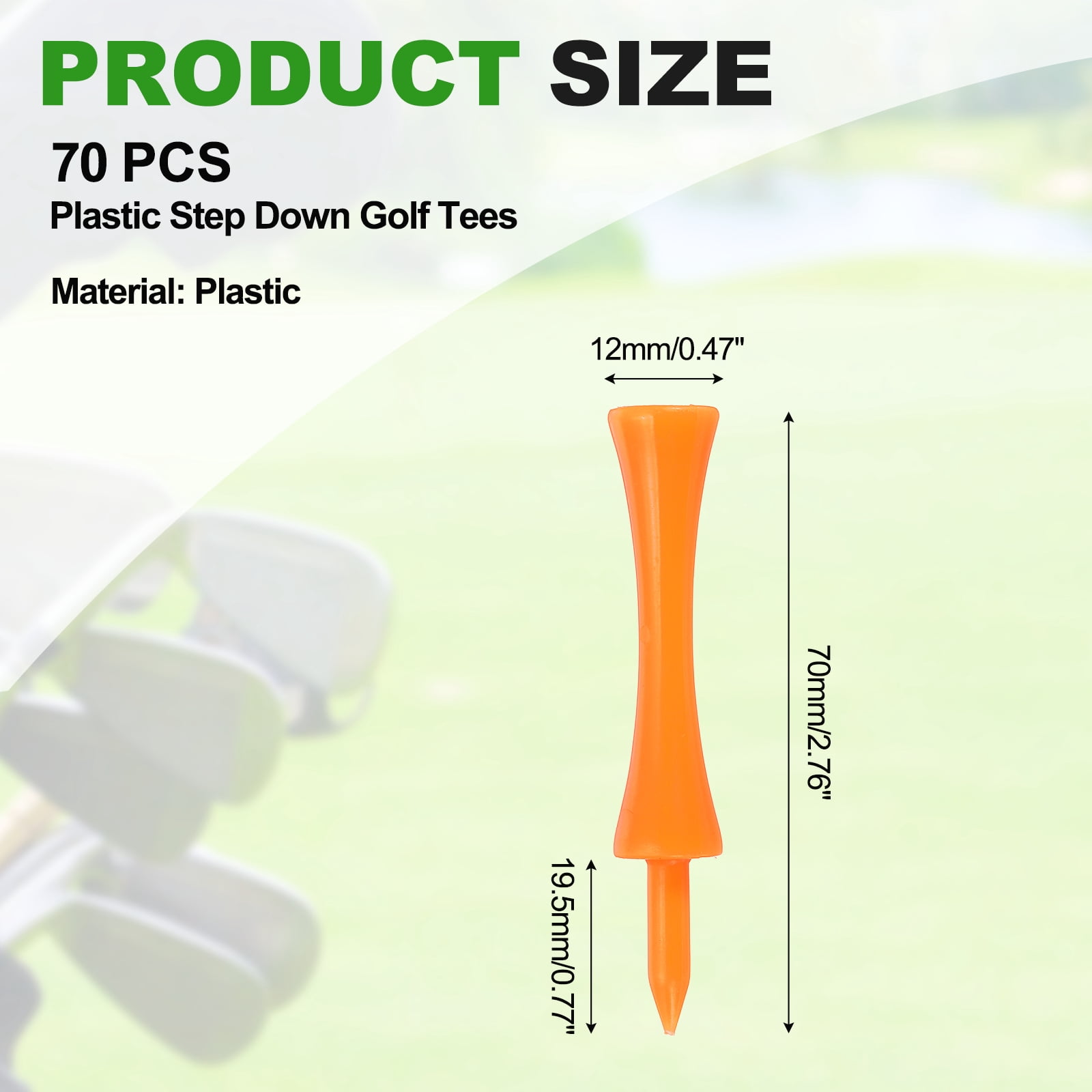 Uxcell Plastic Step Down Golf Tees, 2.8 Inch Unbreakable Plastic Golf Tees Bulk, 140 Pack & Orange - Fitting For(Practice/Outdoor/Golf Course/Competition/Leisure)
