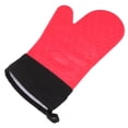 thumbnail image 3 of Silicone Oven Mitts, Kitchen Oven Gloves Long Heat Insulation 2 Fingers With Loop For Plates For Moving Red, 3 of 8