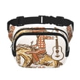 thumbnail image 1 of Xecao Cowboy Rodeo Guitar for Square Double Layer Waist Bag for Travel Cycling Outdoor Activities with Adjustable Strap and Zipper Pockets, 1 of 9