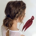thumbnail image 2 of Unique Bargains 1 Pc Fashion Satin Hair Scarf Scrunchies Hair Ties Wine Red, 2 of 5