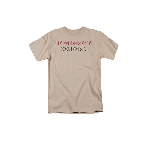 Be Different: Conform Bubble Letter Humorous Saying Sand Adult T-Shirt