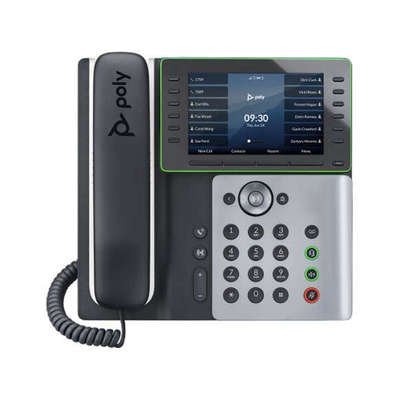 TELÉFONO POLY IP EDGE E550 CON PANTALLA 5", WIFI/BLUETOOTH, 12 LÍNEAS, ALTAVOZ, NEGRO