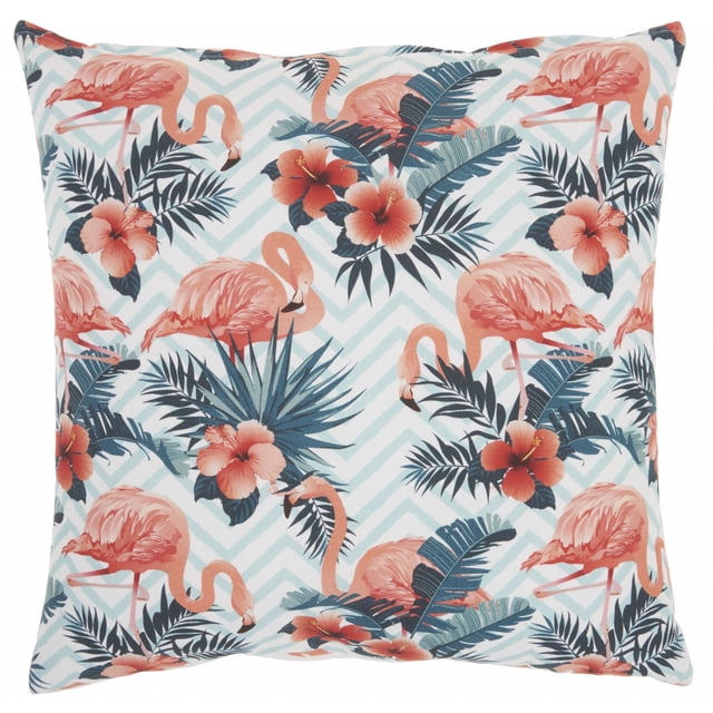 homeroots home decor 386369 Pink Flamingo Chevron Throw Pillow