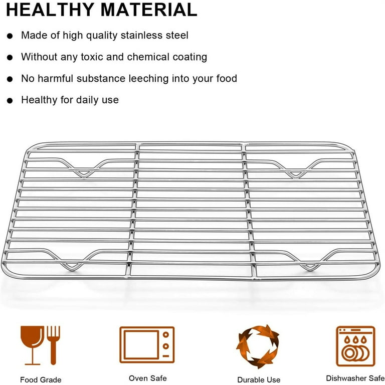 NOGIS 2 Pack Cooling Rack for Baking Stainless Steel, Heavy Duty Wire Rack  Baking Rack, 15.3 x 11.25 Cooling Racks for Cooking, Fits Small Toaster  Oven, Dishwasher Safe 