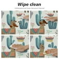 thumbnail image 4 of JEUXUS Alpaca and Cactus Pattern Round Tablecloth with Elastic Edge Waterproof Table Cover for Dinner Outdoor Picnic, 4 of 7