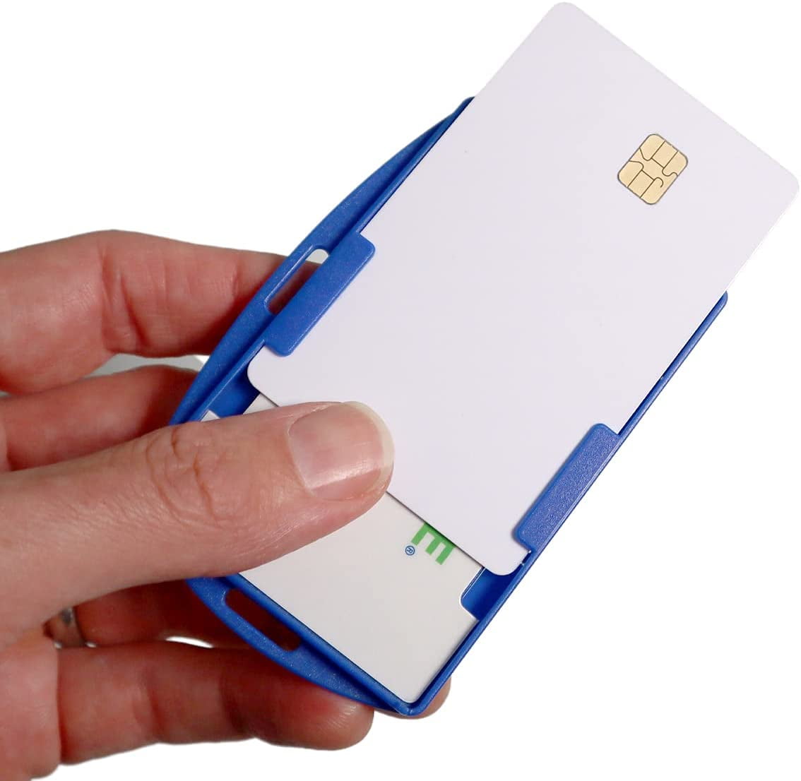 Bulk 50 Pack - RFID Blocking ID Badge Holder (Holds 2 Cards) - SkimSAFE - Dual Sided Shield Blocks 13.56MHz Radio Signal - Specialist ID (Royal Blue)