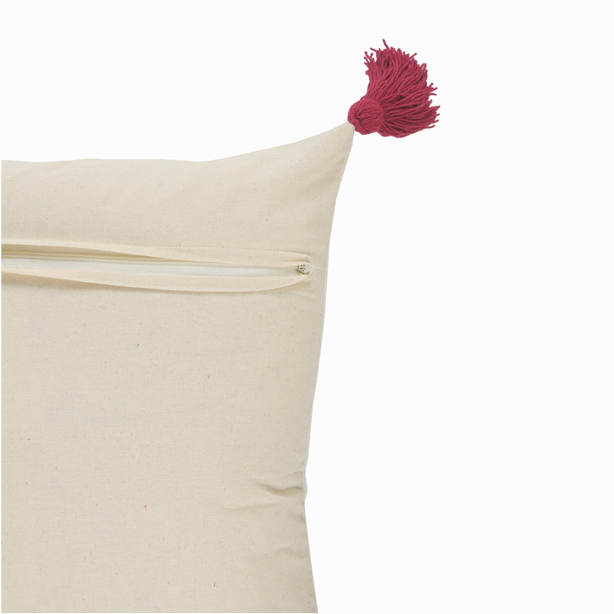Harlow Hill 20" x 20" White/Black/Burgundy Geometric Cotton Adult Decorative Throw Pillow Cover