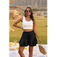 thumbnail image 5 of NICELF Flowy Shorts for Women Boho Ruffle Tiered Womens Skorts Summer Casual High Waist Mini Skirt Double-Layer Floral Skort, Black, 5 of 7