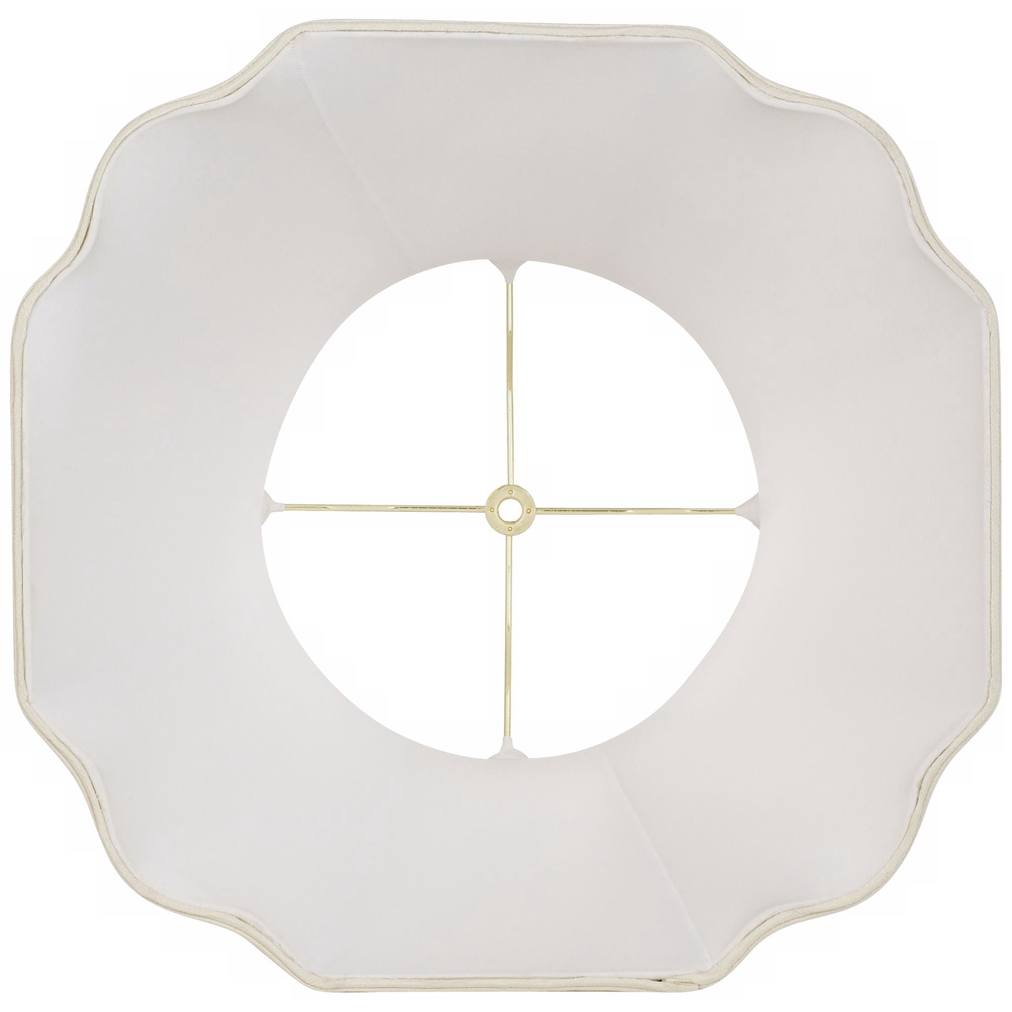 Imperial Shade Creme Medium Bell Cut Corner Lamp Shade 10" Top x 16" Bottom x 14" Slant x 13.5" High (Spider) Replacement with Harp and Finial
