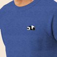 thumbnail image 5 of Dalix Panda Embroidered Fleece Crewneck Long Sleeve Sweatshirt Mens in Heather True Royal 2XL XX-Large, 5 of 5