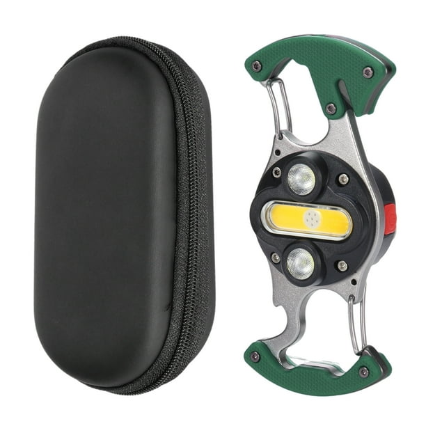 COB USB Llavero Luz 500LM 500mAh Mini Linterna Abrebotellas Herramienta (Verde)