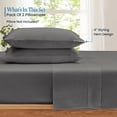 thumbnail image 2 of 800 Thread Count 100% Egyptian Cotton Pillowcase Set, King Size 20x40 Inch, Dark-Gray , 2-Pack, Envelope Closure, Soft, Cooling, Crisp & Breathable, 2 of 4