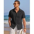 thumbnail image 3 of COOFANDY Mens Beach Shirt Casual Short Sleeve Button Up Shirts Hawii Camp Summer Beach Wear, 3 of 7