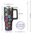 thumbnail image 2 of OBREWU Colorful Animal Footprints Tumbler with Handle and Lid,Colorful Animal Footprints 40oz Double Wall Vacuum Insulated Tumbler,Cups Gift for Women and Men, 2 of 7