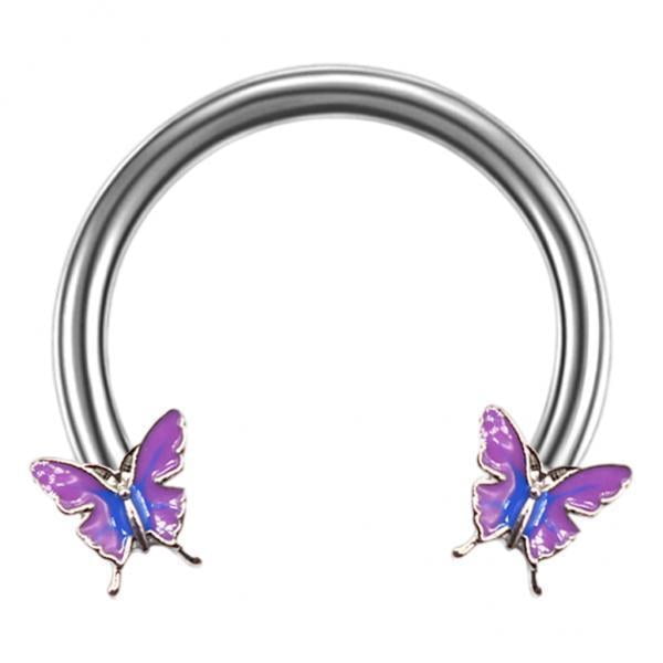 3x Mariposa Ceja Labio Retenedor Cuerpo Piercing Pendiente Nariz Joyería Púrpura