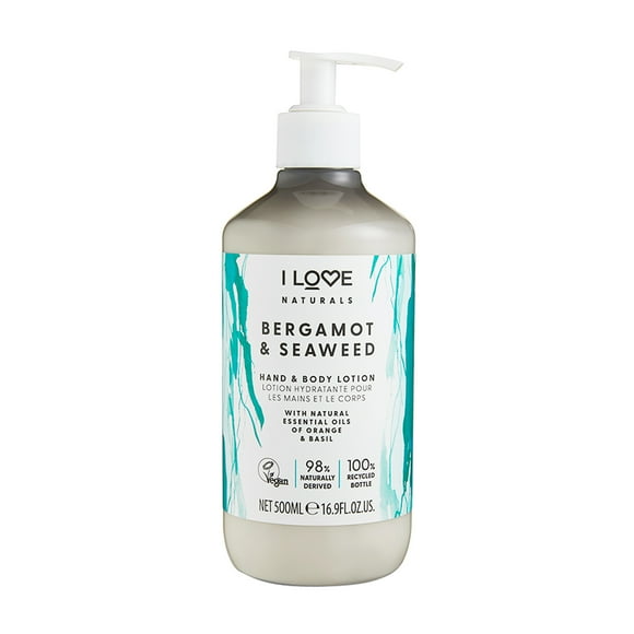 I Love Cosmetics Loción Corporal Natural, Bergamota y Algas Marinas, 500 ml