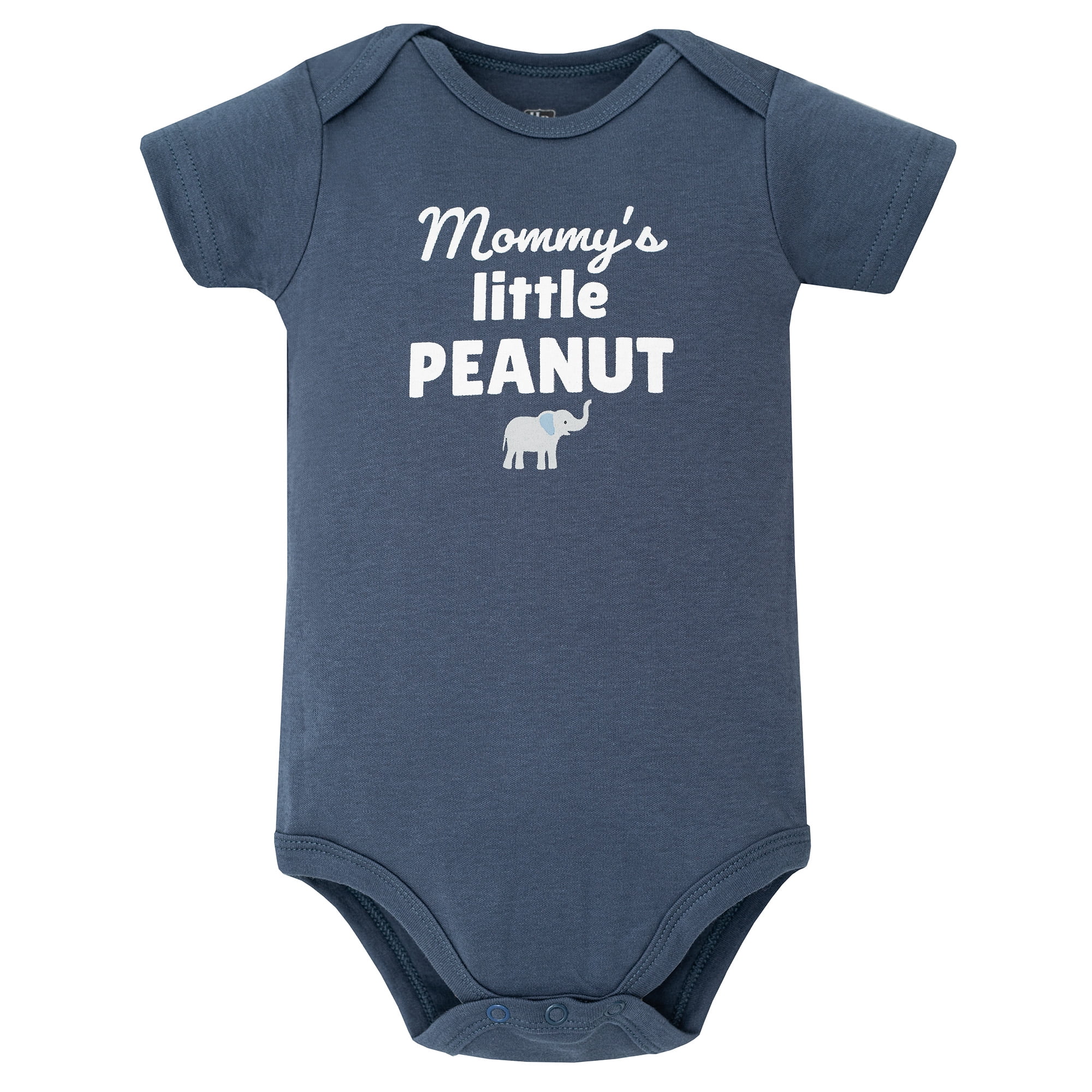 Hudson Baby Infant Boys Cotton Bodysuits 5-Pack, Blue Elephant Peanut, 12-18 Months