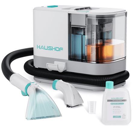 HAUSHOF Commercial Portable Carpet Spot and Upholstery Cleaner Machine, 13Kpa Powerful Suction & Spot Remover, Deep Stain Cleaning for Rug, Carpet, Car Seats, Pets, Couches, with Cleaning Solution