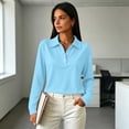 thumbnail image 5 of Polo Shirts for Women Casual Golf Collared Long Sleeve Fall Tops Business Casual Tees, S, 5 of 6