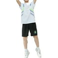 thumbnail image 4 of Boys' Active Shorts Set 2 Piece Short Sleeve Shirt Tee Shorts Set Shirts Boys Athletic Shorts Size 0 Boys Shirts 11-12 Years Boys Girls Fashion, 4 of 7