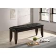 thumbnail image 2 of Bowery Hill Asian Hardwood Cappuccino Dining Bench Rectangular Attached Cushions 19" H x 47" W x 14.25" D, 2 of 8