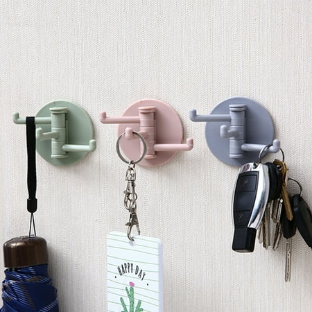 

Duety Self-Adhesive Hook Creative Wall Door Hook with 3 Rotable Branch Hooks Multipurpose Keychain Coat Hooks Adjustable Aluminium Hanging Storage Hooks for Kitchen Bathroom Home Use