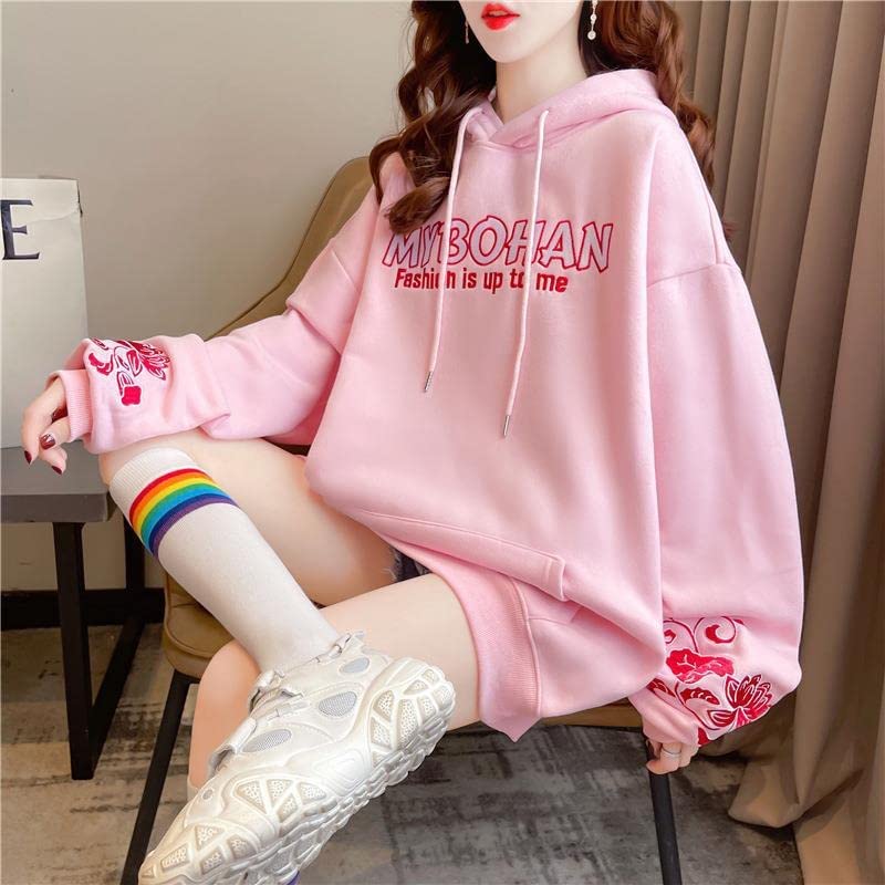 Y2k rosa arco hoodie feminino japonês kawaii roupas primavera