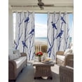 thumbnail image 3 of Navy Blue Branches Birds Black Out Curtains 72 Inch Long, Light Blocking Drapes with Black Liner, Abstract Forest Silhouettes Thermal Blackout Curtains for Bedroom Living Room 52"x72" 2 Panels, 3 of 8