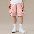 thumbnail image 4 of ITSAME Boys Cargo Shorts, Elastic Waist with Pockets Quick-Dry Summer Fashion Casual Shorts Pink Size 4-5, 4 of 8