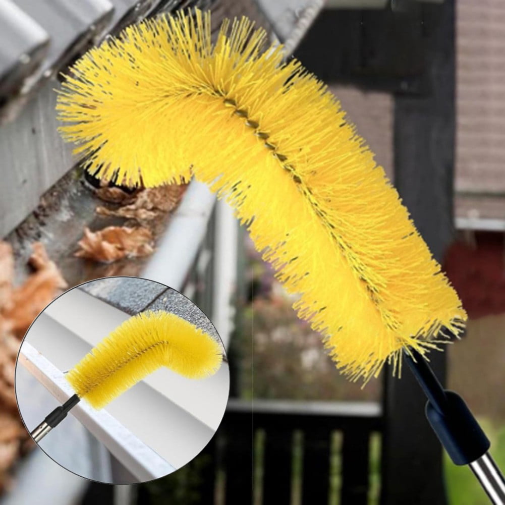 2.35M Telescopic Gutter Brush Extendable Pipe Gutter Cleaner Tool For Removing Leaves Gutter Cleaning Brush Roofing Tool D