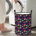 thumbnail image 5 of Honeii Skull mushroom colorful Print Laundry Hamper Basket,Baby Nursery Woven Storage Basket for Toys Bin,Pillows,Blankets,Clothes-Medium, 5 of 6